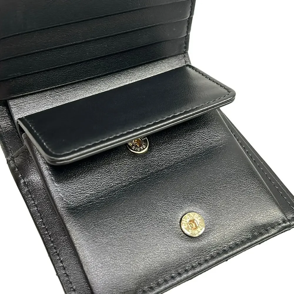 Chanel Matelasse Small Wallet Bifold Wallet AP40858 Black Gold